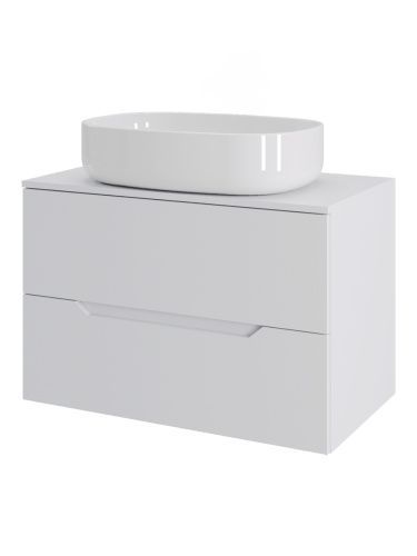 Тумба с раковиной Orange Line Li-70TuwMDF+B04-600W 70х46х71 подвесная цвет белый матовый