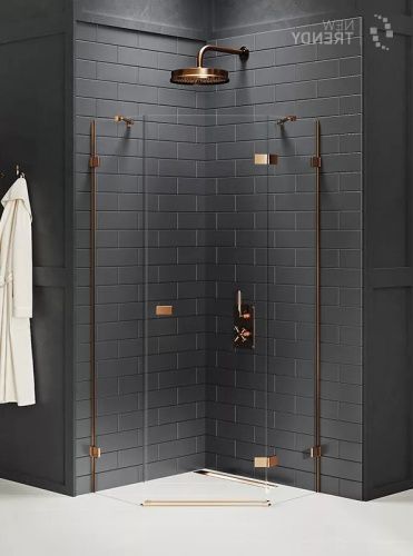 Душевой уголок New Trendy AVEXA Copper brushed EXK-3819 80х80 стекло прозрачное профиль медь без поддона