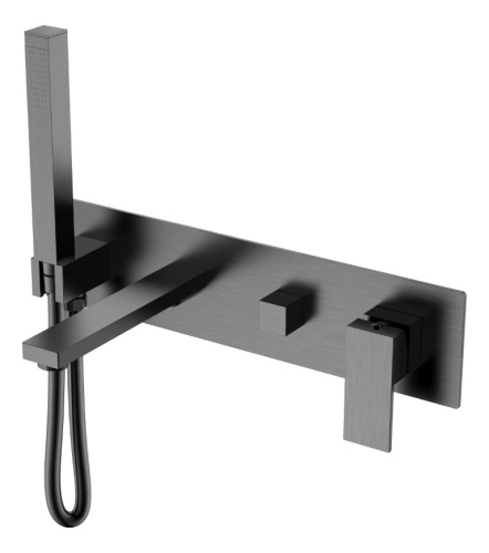 Смеситель Boheme Qubic 474-2-GM встраиваемый графит