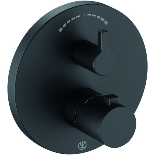 Смеситель Kludi NOVA FONTE Puristic 208303915 встраиваемый черный матовый с термостатом