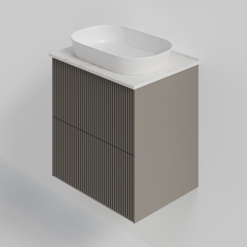 Тумба со столешницей La Fenice TERRA TWIN NFNC-01-TER-C-60-2-3-GG 62х62х47 подвесная цвет бежевый