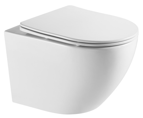 Унитаз подвесной Azario Grado AZ-0046-UQ1 белый с сиденьем микролифт безободковый смыв торнадо