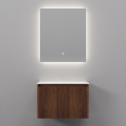 Тумба с раковиной+зеркало ArtDecco Camilla (Камилла) ACM06W22S1M0 60x45x40 подвесная цвет черный орех