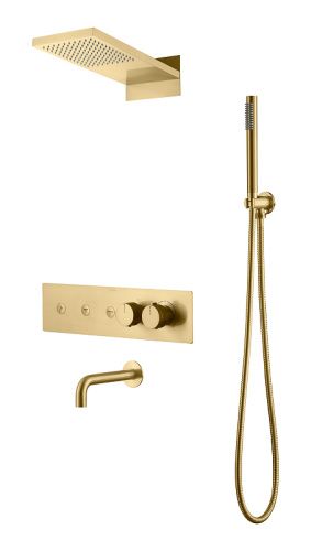 Душевая система Boheme Fusion 131-2-MG встраиваемая цвет золото матовое с термостатом с термостатом