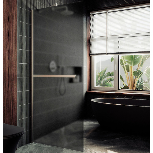 Душевая перегородка Maybah Glass MGD-712-5ш 109х195 стекло тонированное профиль хром матовый