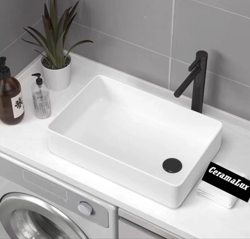 Раковина CeramaLux 51 см 6250 накладная цвет белый