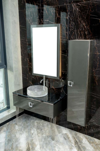 Столешница Armadi Art Lucido 853-080-GR 86х56 накладная цвет графит