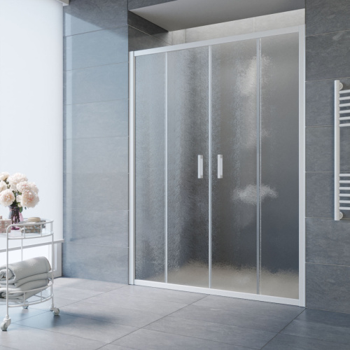 Душевая дверь Vegas-Glass Z2P TUR+NOVO Z2P NOVO h2000 215 01 02 215х200 стекло рифленое профиль белый