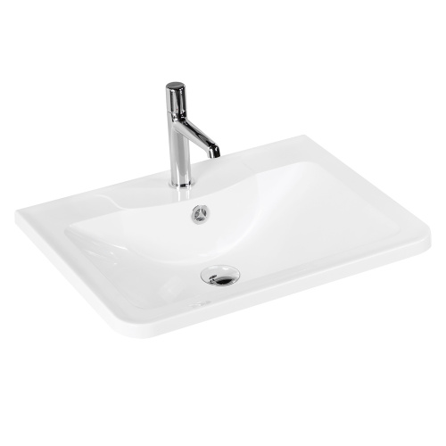 Раковина из искусственного камня BelBagno BB700/455-LV-MR-ALR 80х46 накладная цвет белый