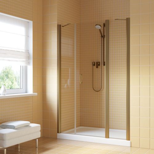 Душевая дверь Vegas-Glass EP-2F LUX EP-2F LUX 170 05 crystalvision R 170х200 стекло прозрачное профиль бронза