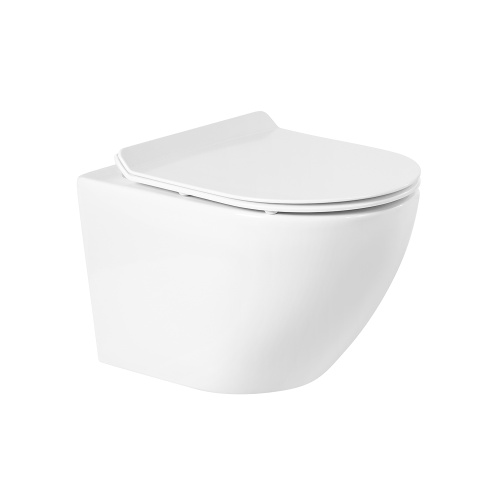 Унитаз подвесной BelBagno SFERA-R BB046CHR/BB2111SC белый с сиденьем микролифт безободковый каскадный смыв