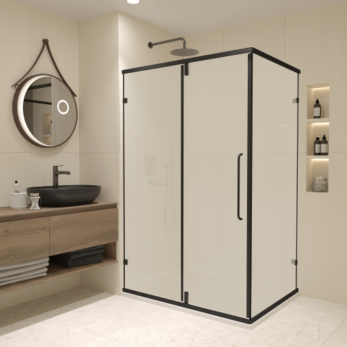 Душевой уголок RGW Classic 350904609-24 100х90 стекло матовое профиль черный