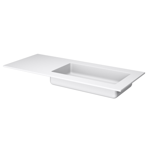 Раковина акриловая Armadi Art Quatro 793-120-W-R 121х52 накладная цвет белый без отверстий под смеситель