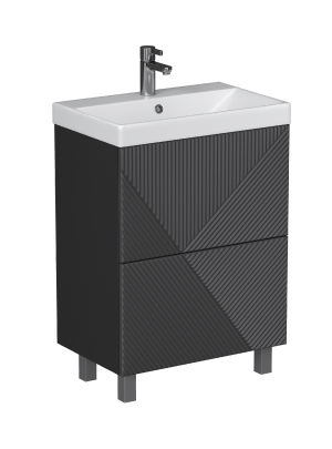 Тумба под раковину Velvex EDGE tn.EDG.9696.60.2Y графит 60х39х80 напольная цвет графит