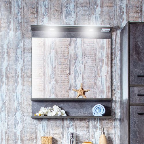 Зеркало с подсветкой Бриклаер 4627125415166 70х90 цвет цемент