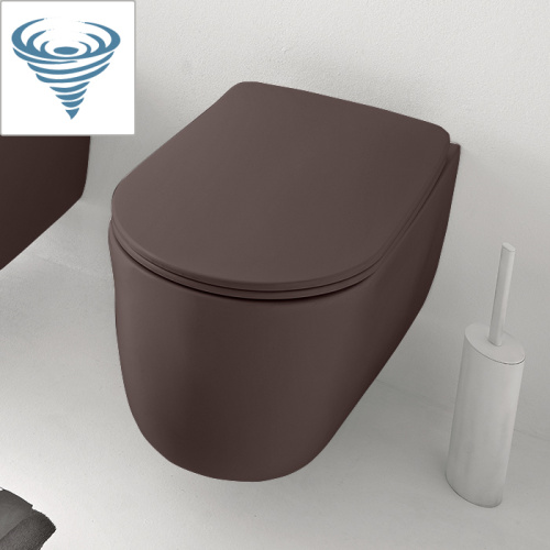 Чаша унитаза подвесная Kerasan Nolita 531575 цвет бордовый матовый без сиденья безободковая смыв торнадо