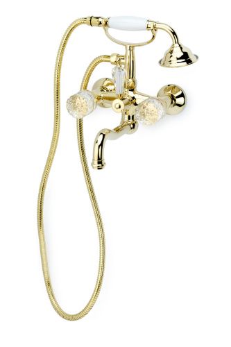 Смеситель Boheme Crystal 293-CRST настенный золото