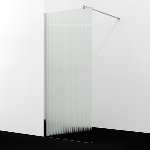 Душевая перегородка WasserKRAFT Rur 30W 30W46-FL 110х200 стекло рифленое профиль хром