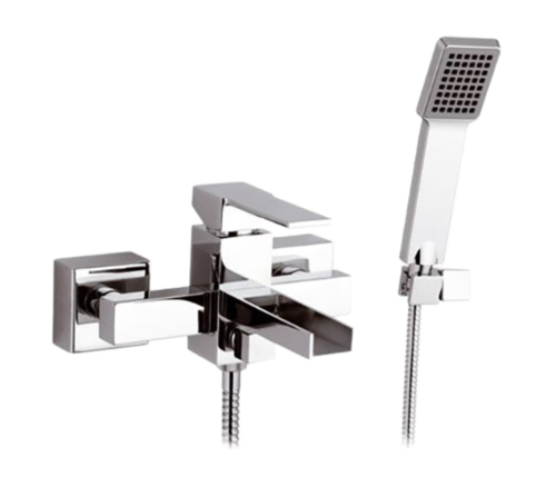 Смеситель для ванны Remer Qubika Cascata QC02 настенный хром