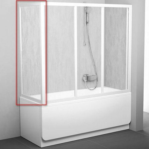 Душевая шторка на ванну Ravak 9504010241 80x137 стекло прозрачное профиль белый ориентация универсальная