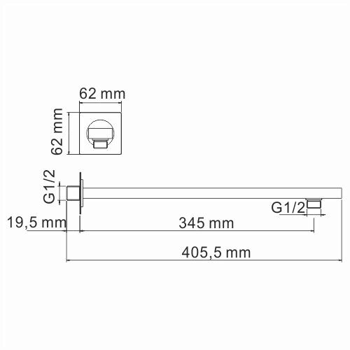 Держатель верхнего душа WasserKRAFT Sauer 7100 A183 золото - фото 4