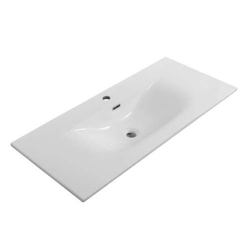Раковина керамическая BelBagno BB-8099-3-100 101х40 накладная цвет белый глянцевый