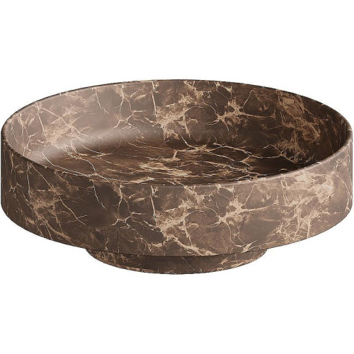 Раковина из искусственного камня Boheme Corian 801-ED 40х40 накладная цвет коричневый мрамор