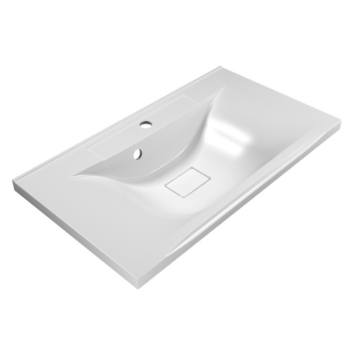 Раковина из искусственного камня BelBagno BB800/450-LV-MR-PR 80х45 накладная цвет белый