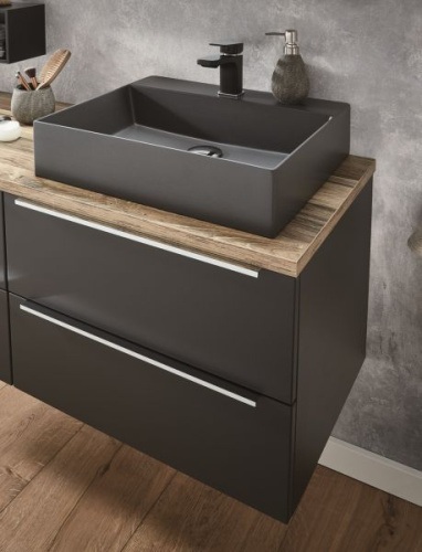 Тумба под раковину Puris Aspekt WUA3390P3(777/177) 90х47х48 подвесная цвет серый матовый