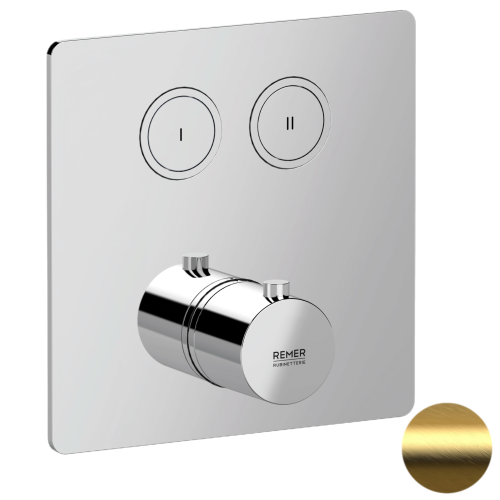 Смеситель для душа Remer X Style X99QD2KBBG встраиваемый в стену золото с термостатом