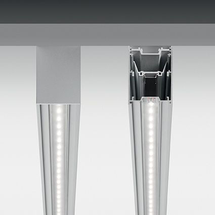 Линейный подвесной светодиодный светильник Ideal lux Fluo Bi-Emission (Флуо Би-Емиссион) Fluo Bi-Emission 1200 4000K Aluminum - фото 3