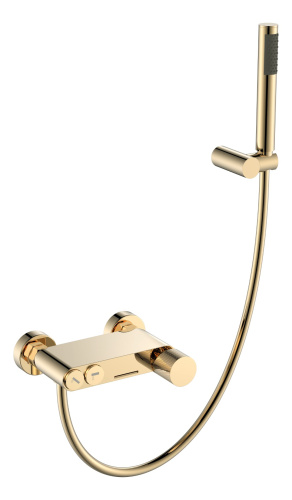 Смеситель Boheme Stick 123-MG настенный золото матовое