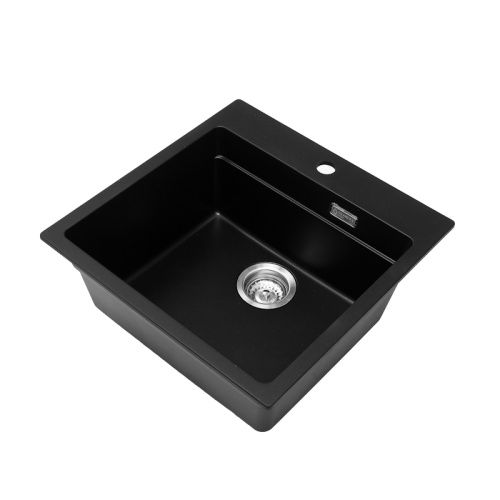 Кухонная мойка Grandex Aqua 500405 51х51 цвет черный металлик поверхность матовая