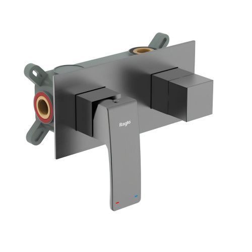 Смеситель для ванны и душа Raglo R01 R01.273.09 встраиваемый в стену графит