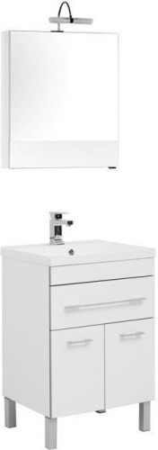 Комплект мебели: тумба с раковиной + зеркало-шкаф Aquanet Верона 00287657 58х48х154,5 напольный