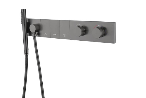 Смеситель для душа Boheme Zodiac Termo 133-SYS-GM встраиваемый графит с термостатом