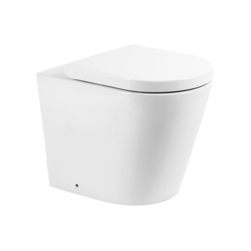 Унитаз приставной BelBagno FLAY-R BB1003CBR/BB865SC белый с сиденьем микролифт безободковый каскадный смыв