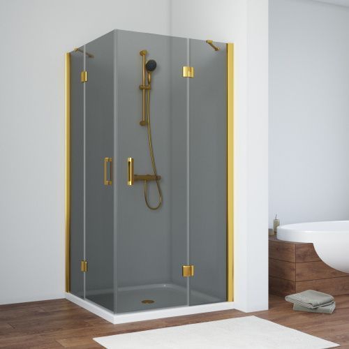 Душевой уголок Vegas-Glass AFA TUR+NOVO AFA TUR NOVO h1890 80 09 07 80х80 стекло тонированное профиль золото без поддона