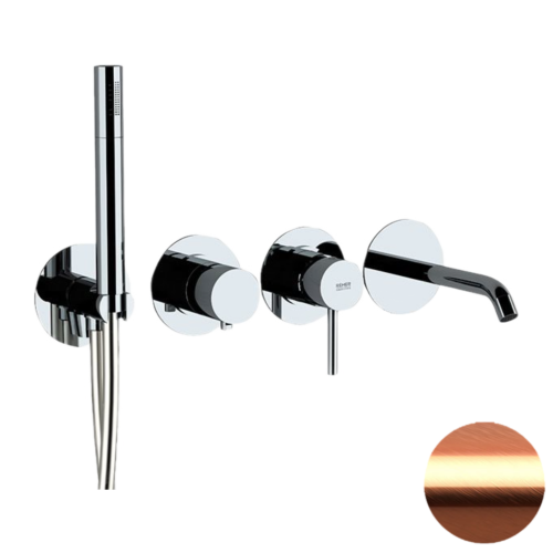 Смеситель для ванны Remer X Style X96S03ROXXRP встраиваемый в стену медь брашированная без термостата