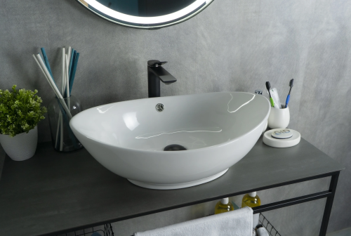 Раковина Gid Lago 60 см 51108 накладная цвет белый