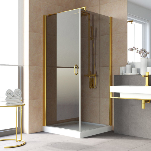 Душевой уголок Vegas-Glass EP-Fis LUX EP-Fis LUX 80*90 9 7 L 80х90 стекло тонированное профиль золото глянцевое