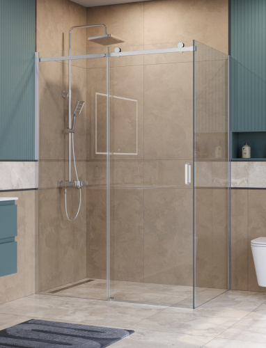 Душевой уголок BelBagno SOFT CLOSE-2 SOFT_CLOSE-2-AH-1-140/90-C-Cr 140х90 стекло прозрачное профиль хром без поддона