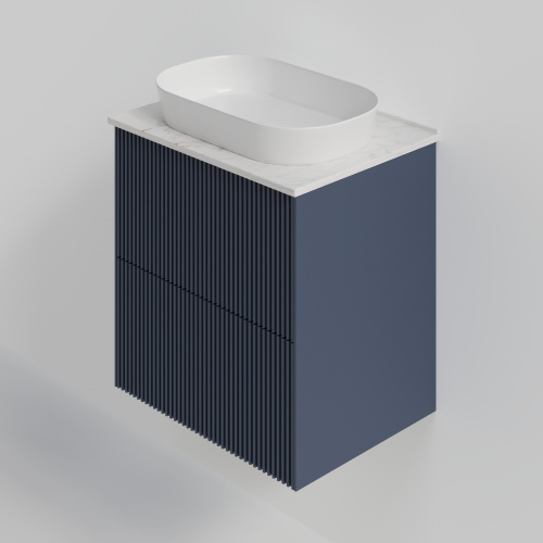 Тумба со столешницей La Fenice TERRA TWIN NFNC-01-TER-BG-60-2-3-GG 62х62х47 подвесная цвет синий