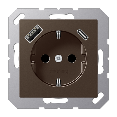 Розетка 2K+З USB Typ AC Jung Serie A (Серие А) A1520-15CAMO
