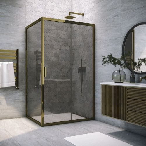 Душевой уголок Vegas-Glass ZP+ZPV TUR+NOVO ZP+ZPV TUR NOVO 100*70 05 07 100х70 стекло тонированное профиль бронза без поддона