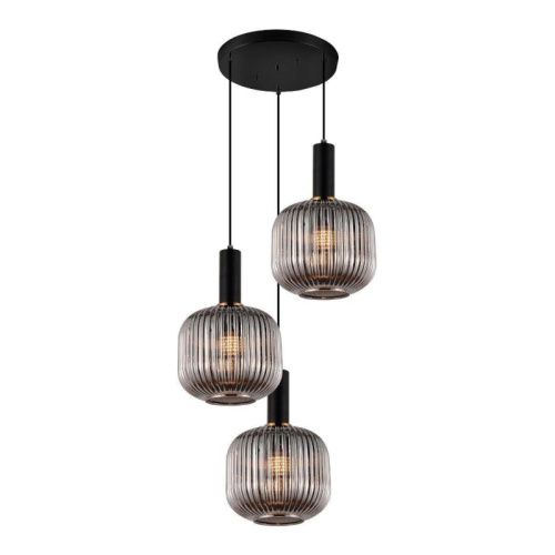 Люстра подвесная Lumina Deco Gato (Гато) LDP 1217-3 GY+BK