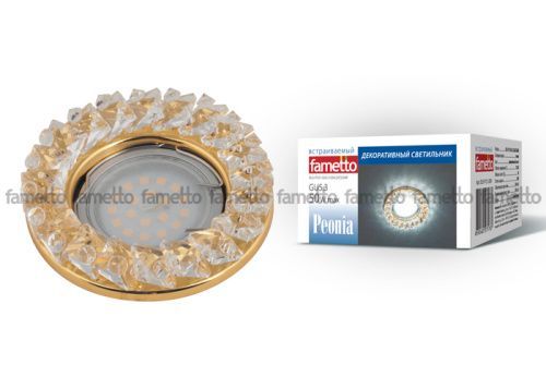 Светильник встраиваемый Fametto Peonia (Пеониа) DLS-P121 GU5.3 GOLD/CLEAR