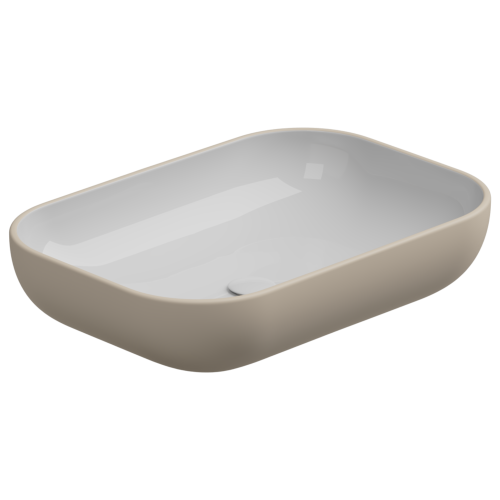 Раковина GSG Ceramic Design Easy 60см EALAVRE60BI000/034 накладная цвет белый/бежевый