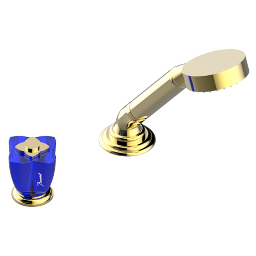 Смеситель THG Ptale de cristal bleu U6B-F01-6532/60A на борт ванны золото