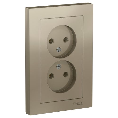 Розетка б/з двойная Systeme Electric AtlasDesign (АтласДесигн) ATN000520